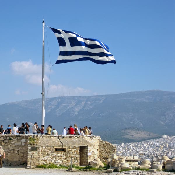 Viewpoint with the Greek Flag