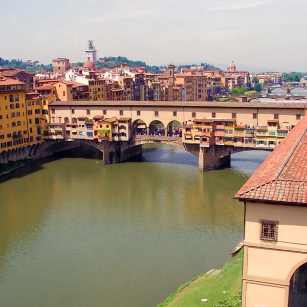 Sculpture Hall, View of Arno River